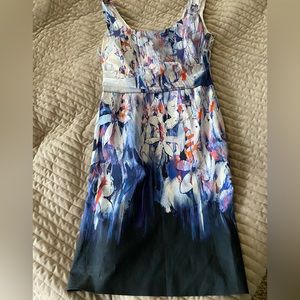 Ellie Tahari summer floral watercolor  dress.